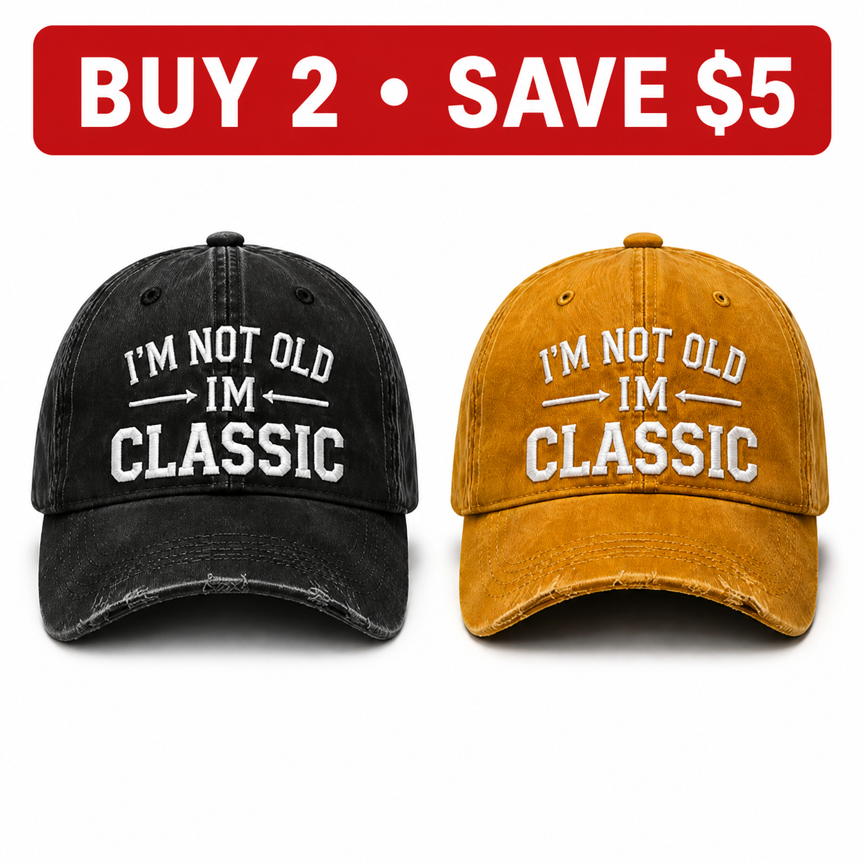 🧢I’m Not Old I’m Classic Vintage Baseball Cap – Adjustable Washed Cotton Dad Hat, Unisex Casual Embroidered Hat for Everyday Wear & Outdoor Adventures