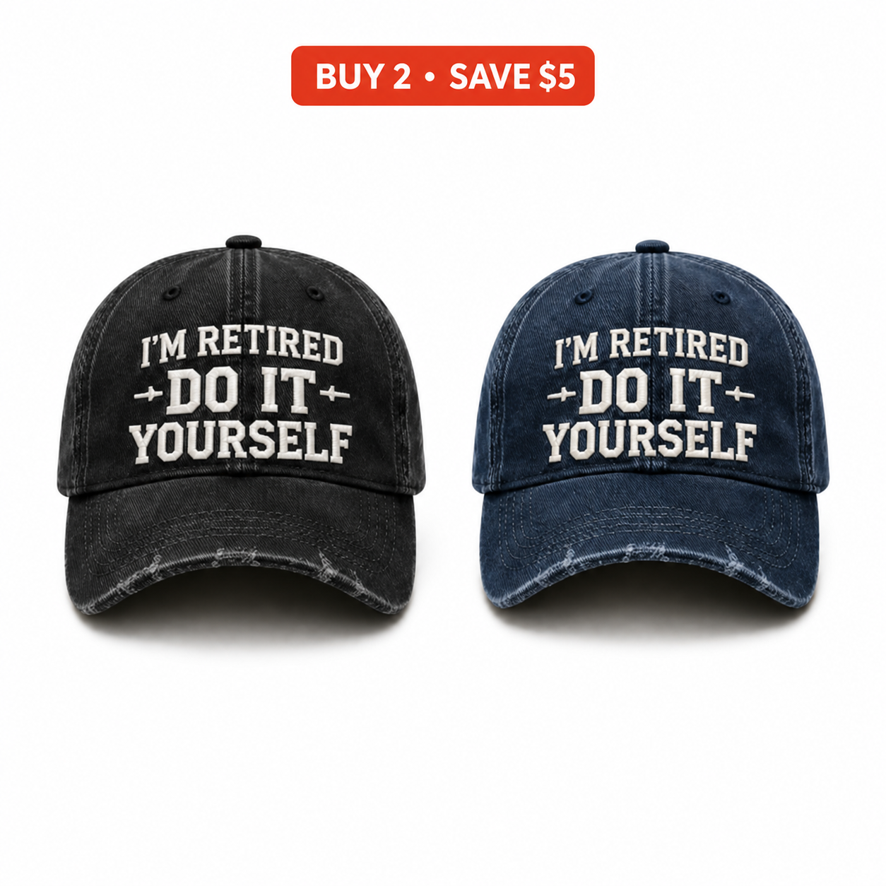 🧢 I’m Retired – Do It Yourself Vintage Baseball Cap, Funny Retirement Gift for Men & Women