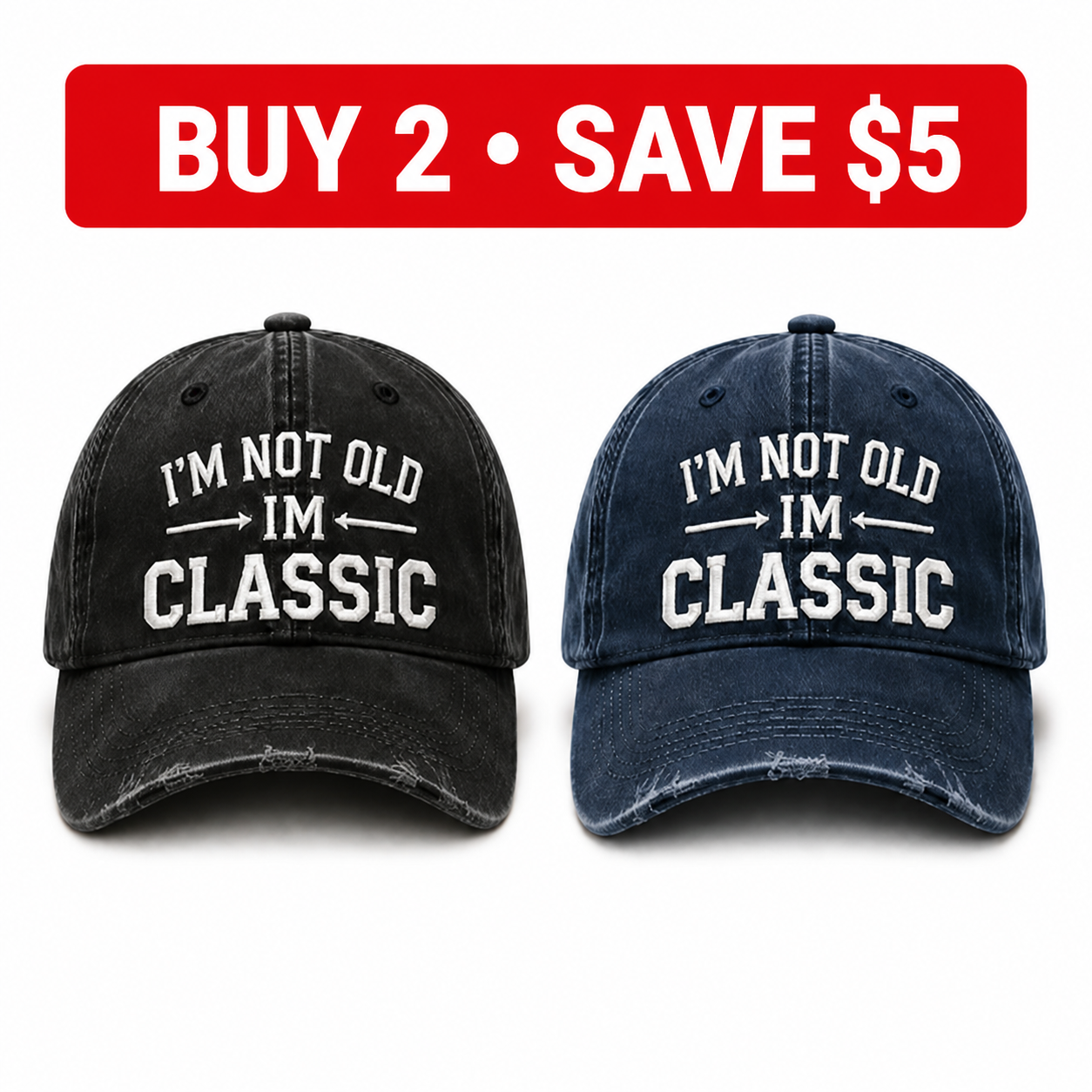 🧢I’m Not Old I’m Classic Vintage Baseball Cap – Adjustable Washed Cotton Dad Hat, Unisex Casual Embroidered Hat for Everyday Wear & Outdoor Adventures