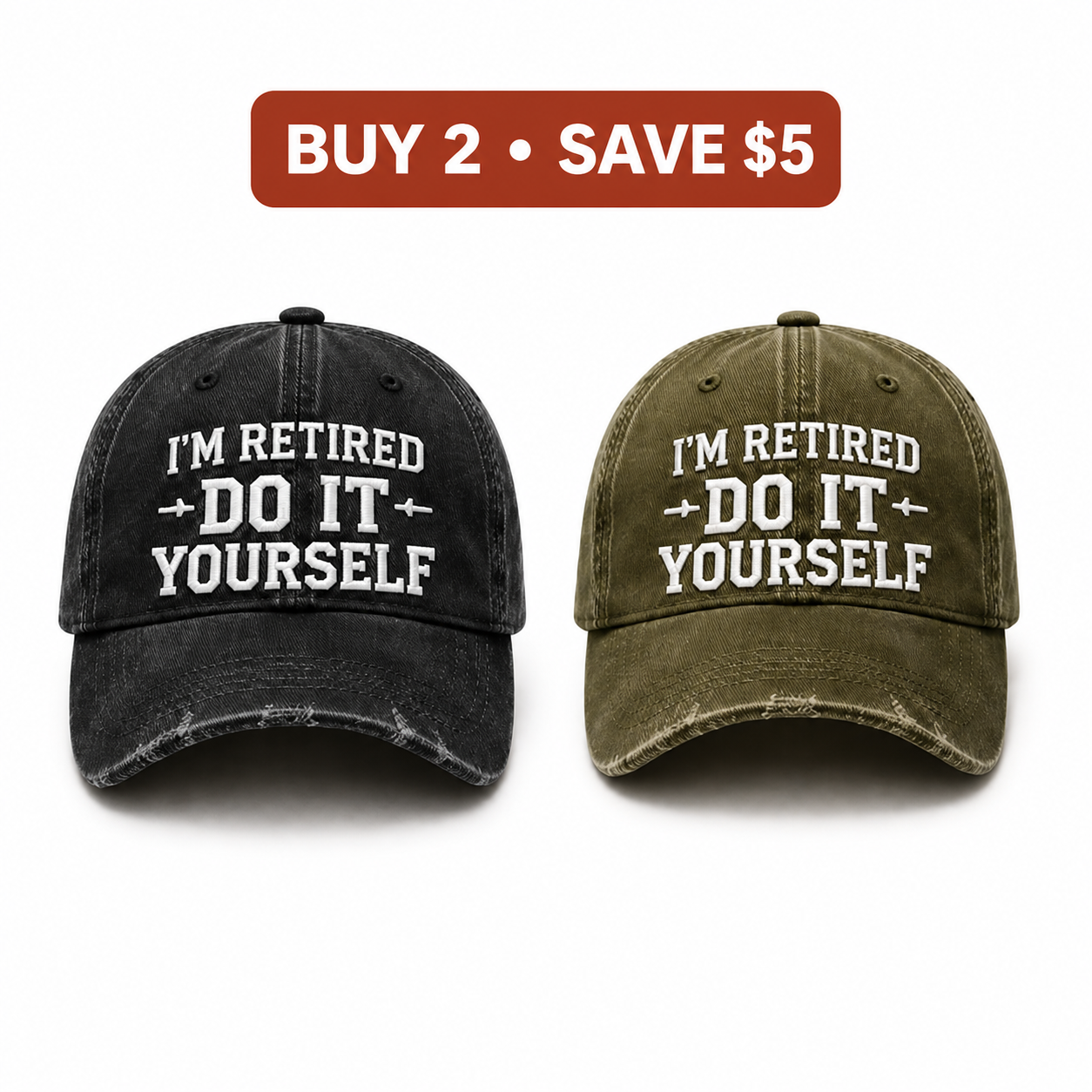🧢 I’m Retired – Do It Yourself Vintage Baseball Cap, Funny Retirement Gift for Men & Women