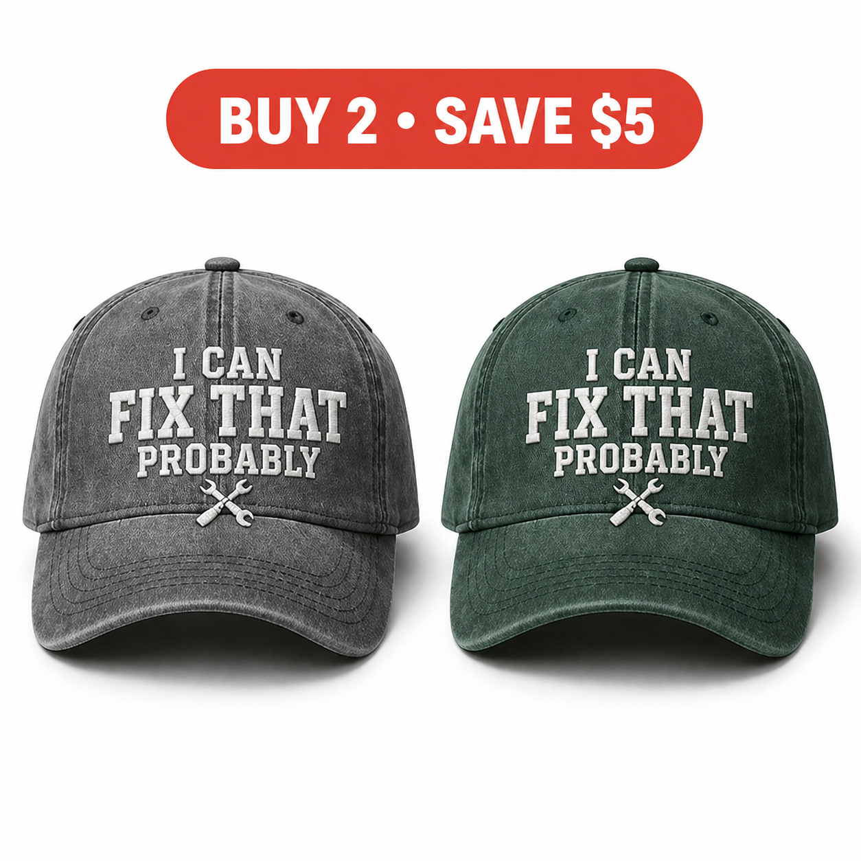 🧢Men’s “I Can Fix That Probably” Vintage Embroidered Baseball Cap