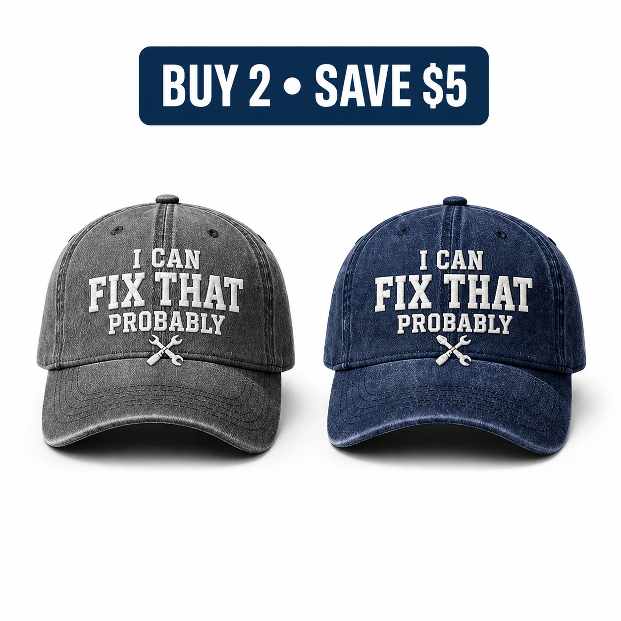 🧢Men’s “I Can Fix That Probably” Vintage Embroidered Baseball Cap