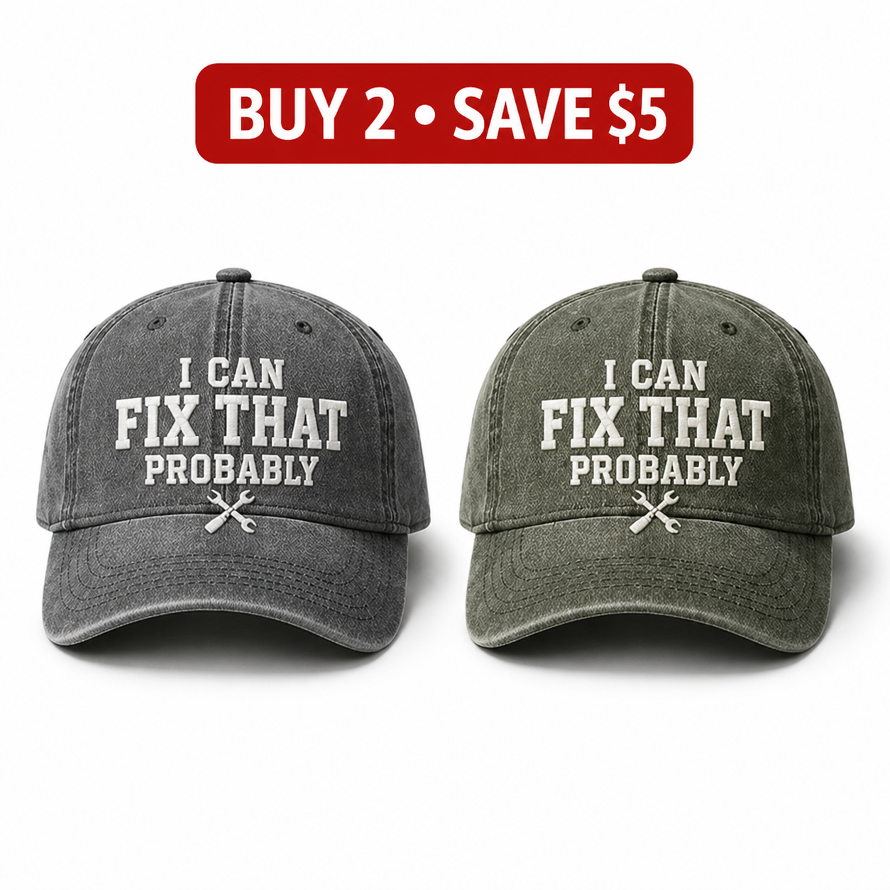 🧢Men’s “I Can Fix That Probably” Vintage Embroidered Baseball Cap