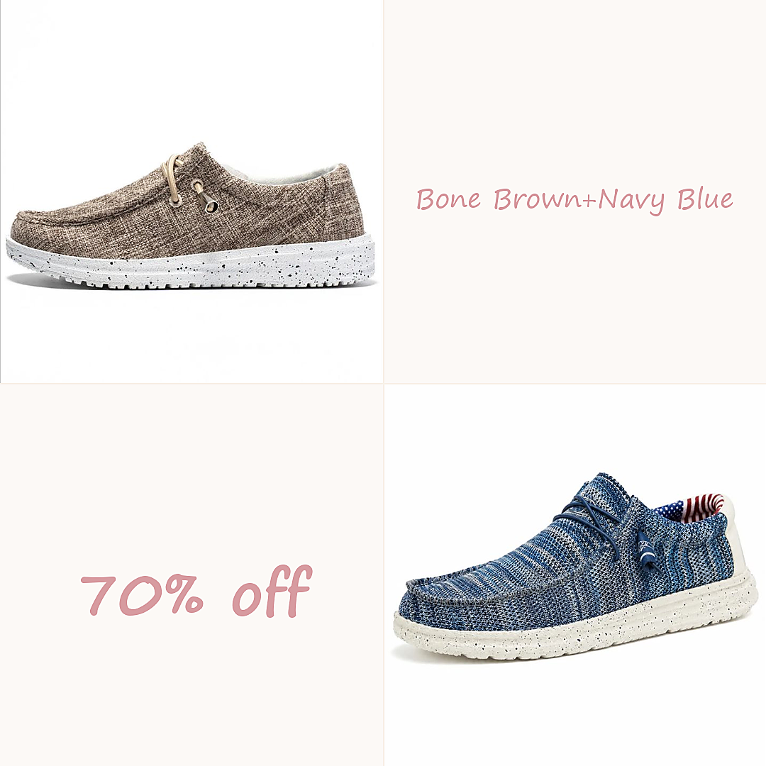 Men's Stretch Slip-On Casual Shoes - Bone Brown + Navy Blue
