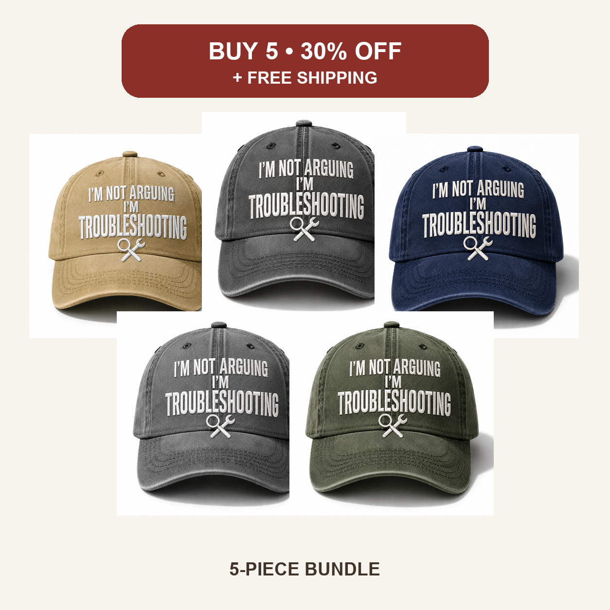 🧢Men’s “I’m Not Arguing, I’m Troubleshooting” Vintage Washed Baseball Cap – Adjustable Casual Hat