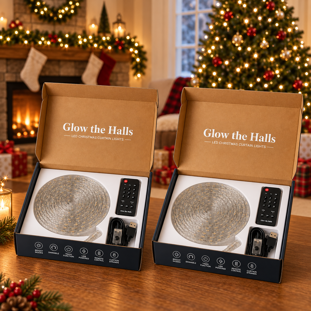 🎄✨Christmas Outdoor LED Curtain Lights – Create a Magical Holiday Glow