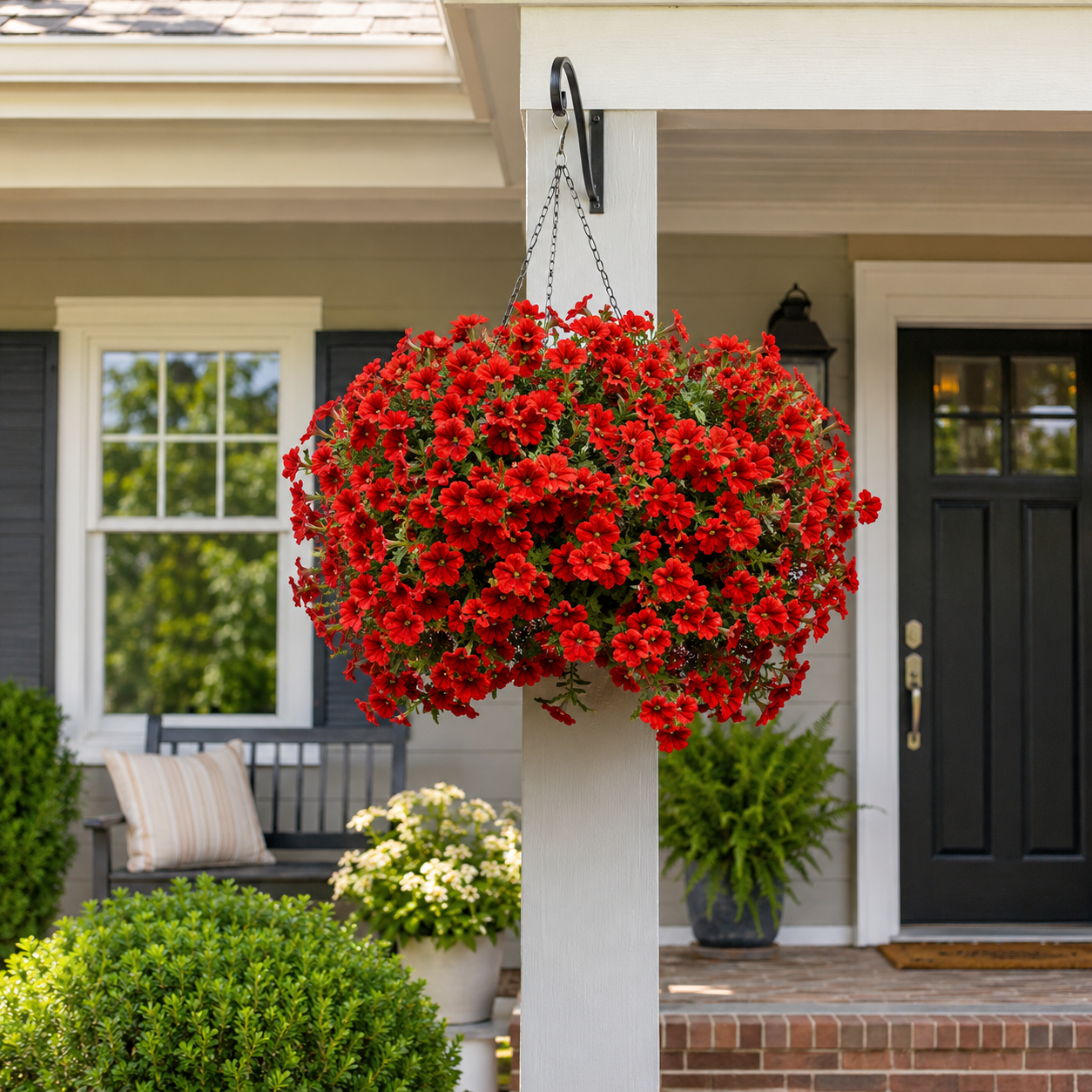 🌸 **Lush Hanging Flower Basket – Instant Porch & Patio Makeover**