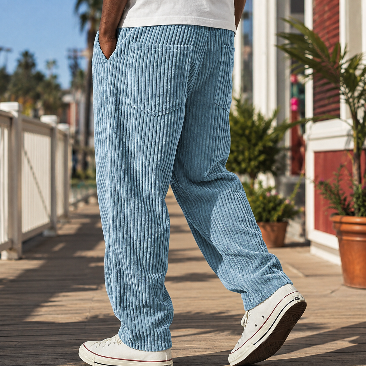 🔥 Men’s Relaxed Corduroy Pants 👖 Soft Wide-Wale Texture & Everyday Comfort