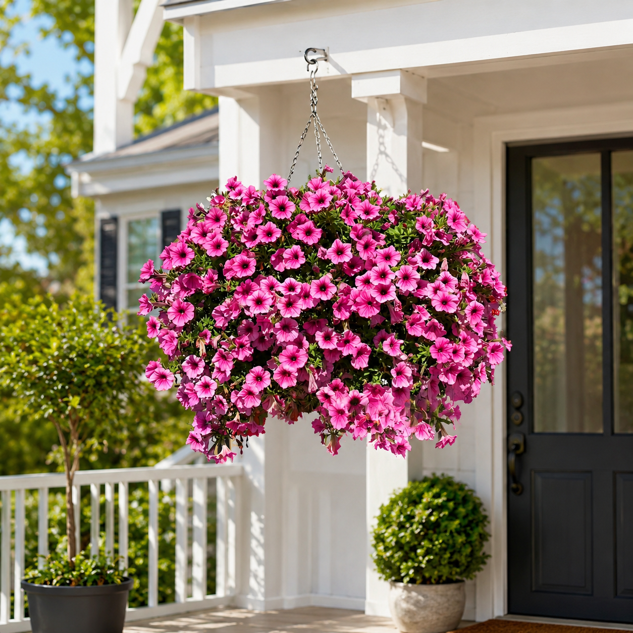 🌸 **Lush Hanging Flower Basket – Instant Porch & Patio Makeover**
