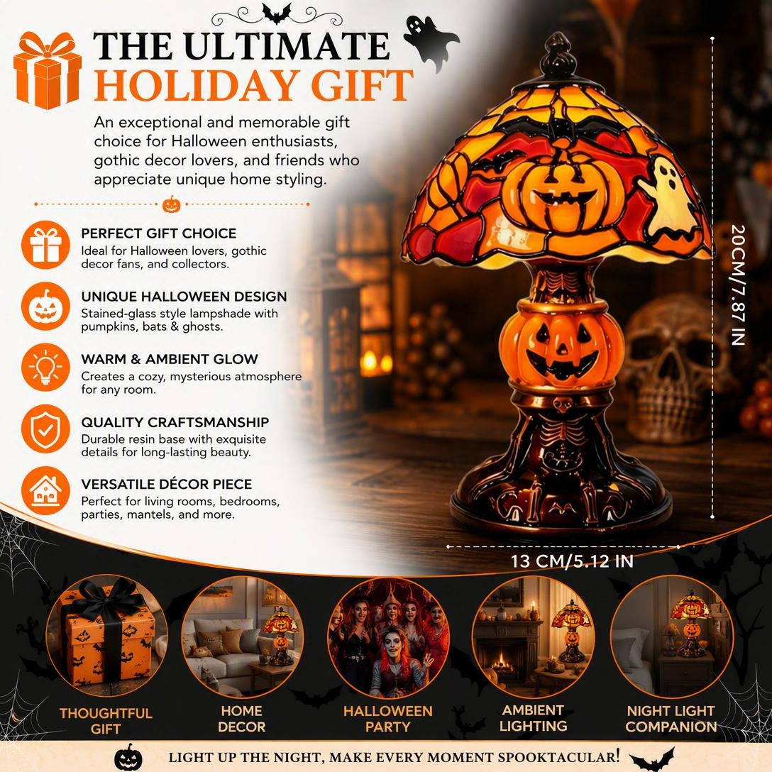 🎃🎃🎃Halloween Ghost Bat Pumpkin Table Lamp