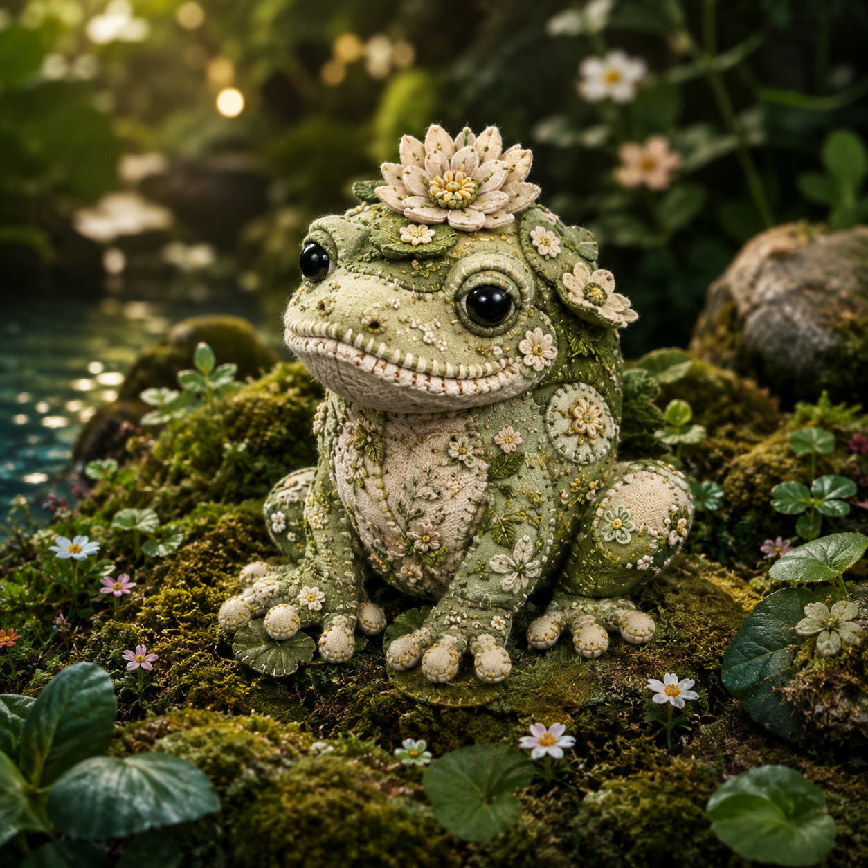 # Whimsical Woodland Animal Figurines – Embroidered Floral Decor & Gift Collection 🌿🦉✨