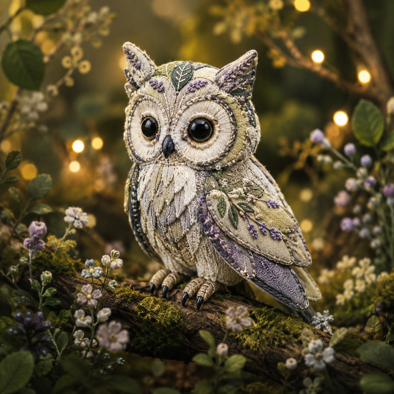 # Whimsical Woodland Animal Figurines – Embroidered Floral Decor & Gift Collection 🌿🦉✨