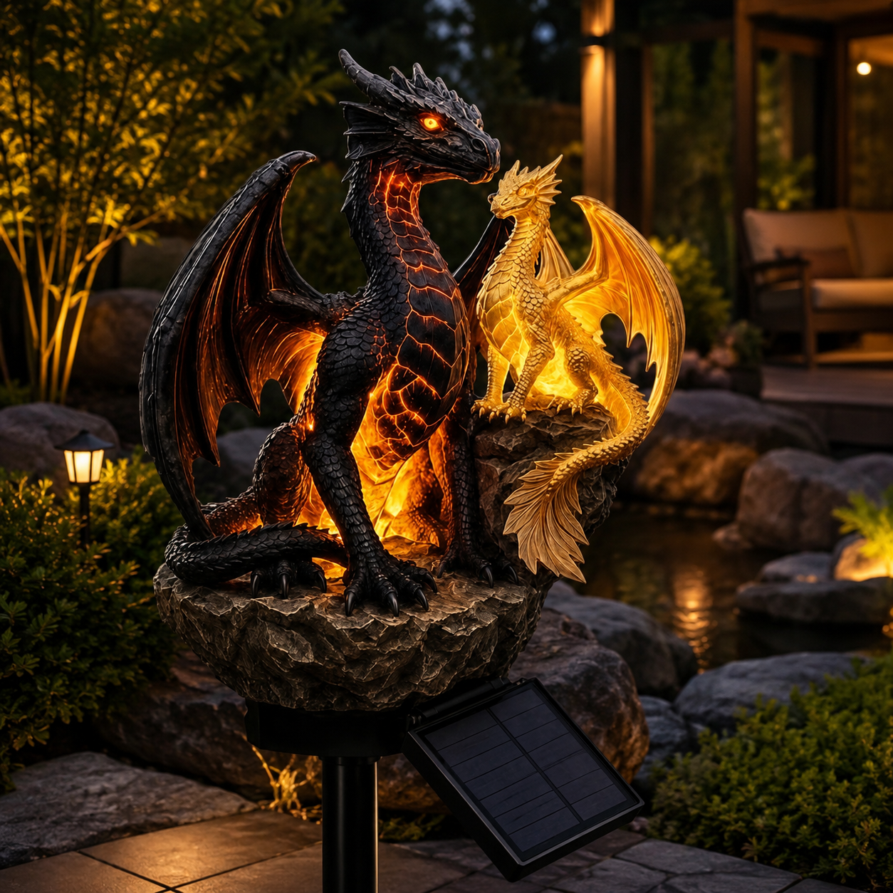 🐉 Solar Dragon Garden Lights – Magical Outdoor Glow for Gardens, Patios & Pathways ✨