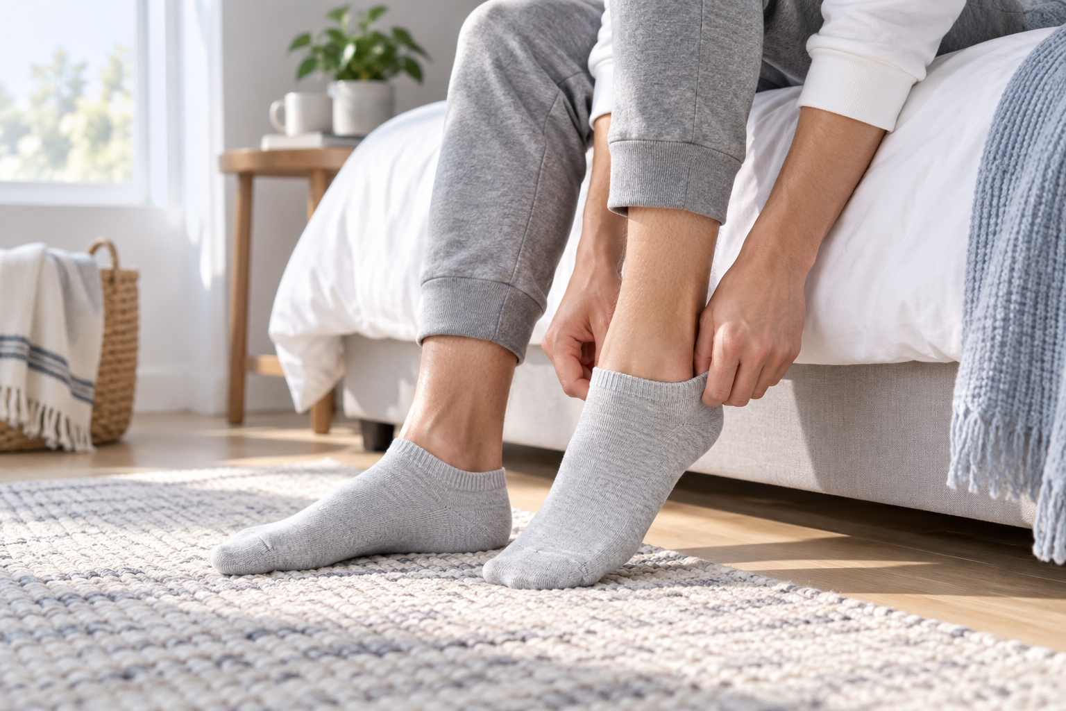 Daily fresh comfort socks morning lifestyle scene