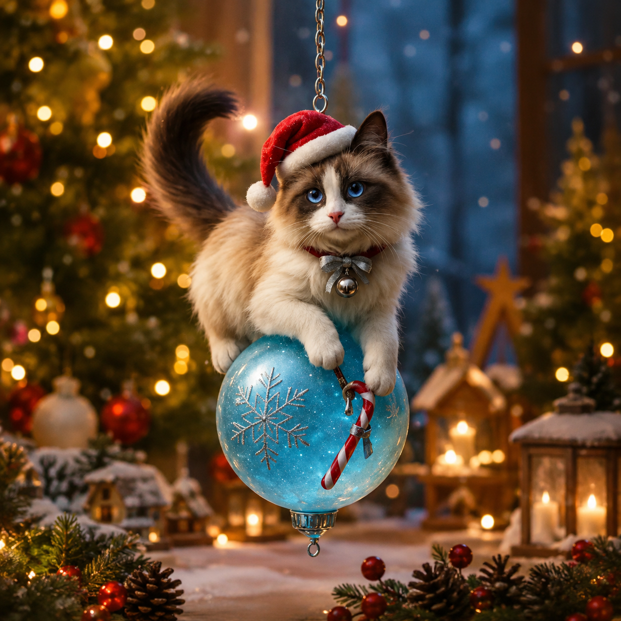 🎄 21-Piece Whimsical Christmas Ornament Collection ✨ Cute Cats, Birds & Woodland Holiday Keepsakes