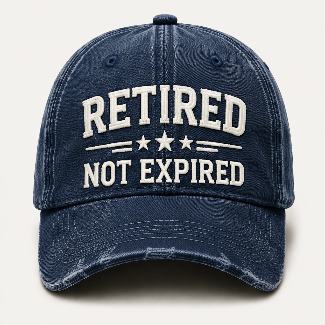 🧢 RETIRED — NOT EXPIRED Vintage Washed Embroidered Baseball Cap, Adjustable Casual Dad Hat