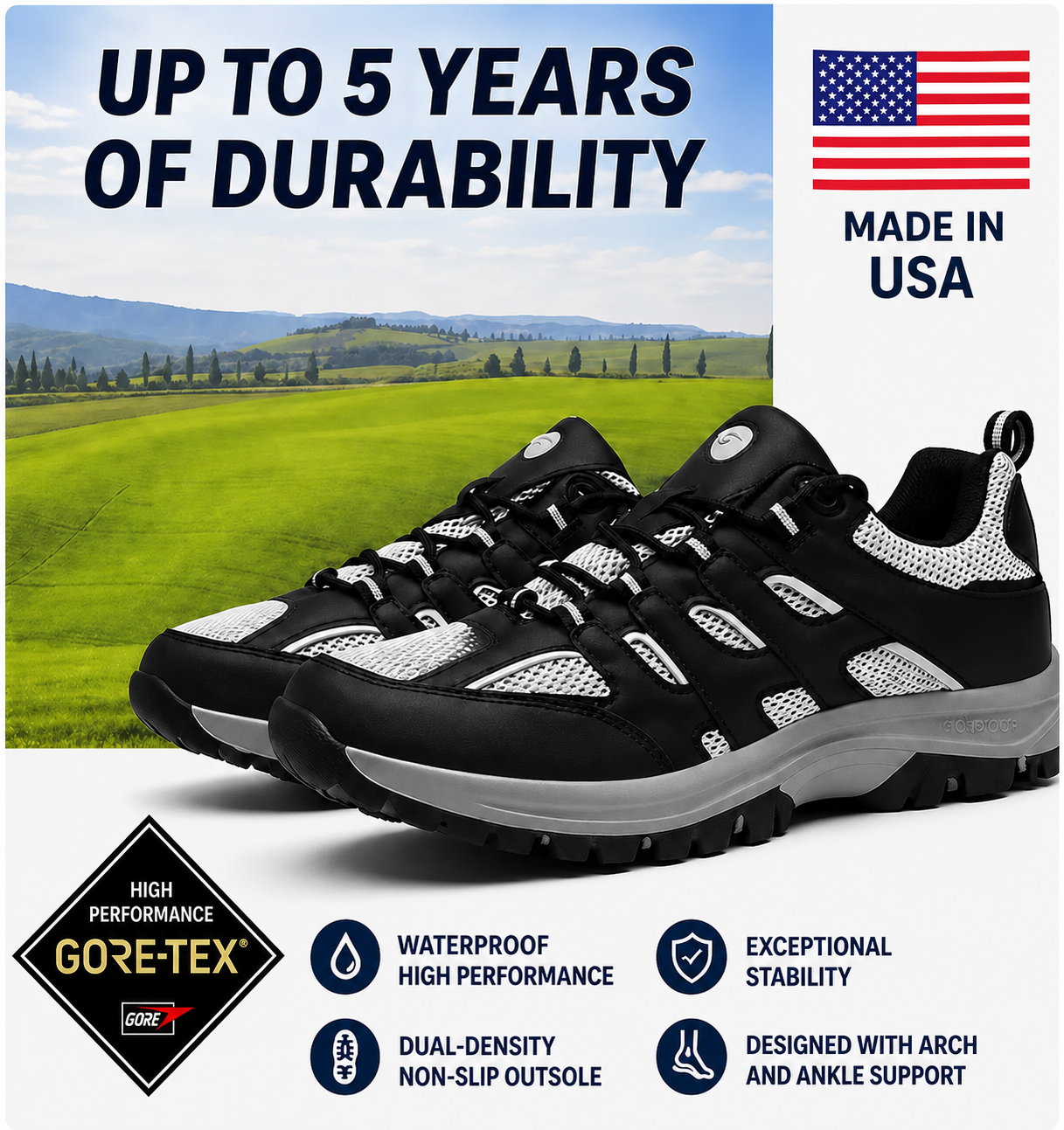 🔥Men’s sports, hiking, and outdoor shoes – waterproof, durable, and comfortable