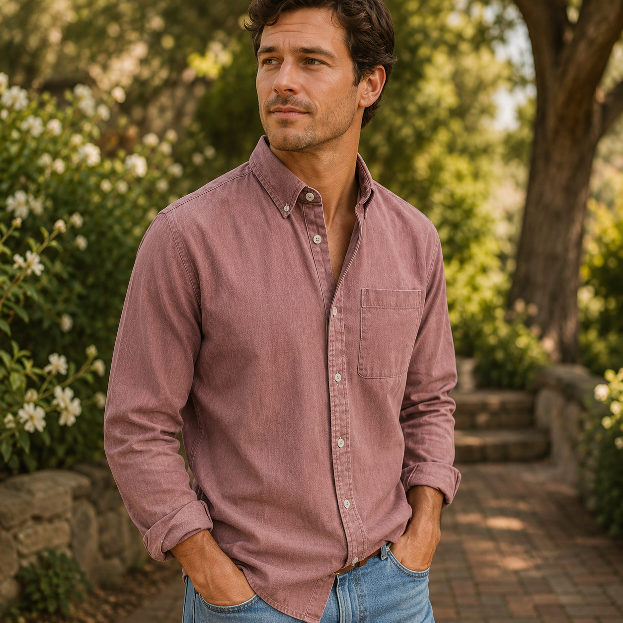 👔 Men’s Vintage Washed Casual Button-Up Shirt – Relaxed Everyday Comfort ✨
