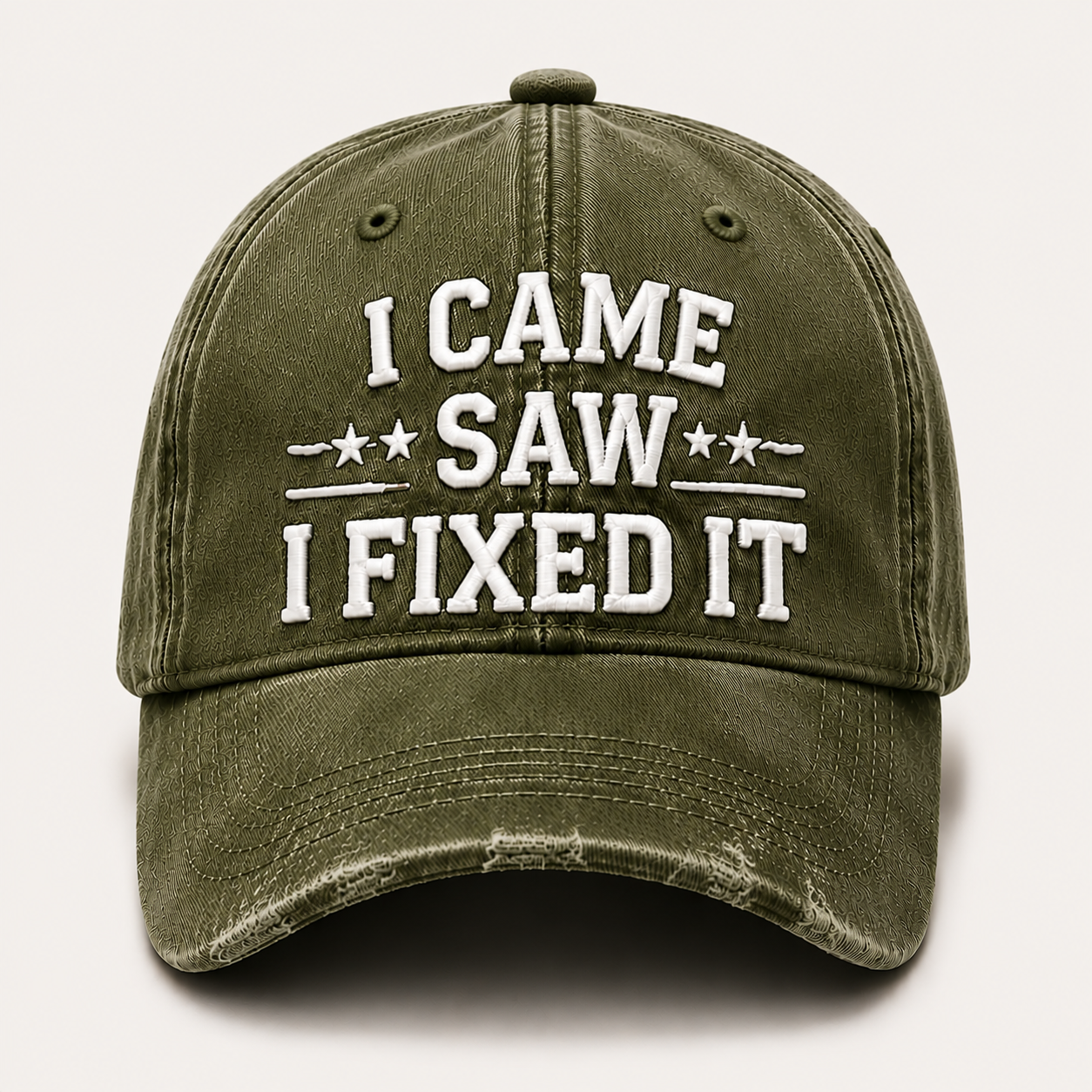 🧢 Vintage “I Came, I Saw, I Fixed It” Baseball Cap – Adjustable Washed Dad Hat