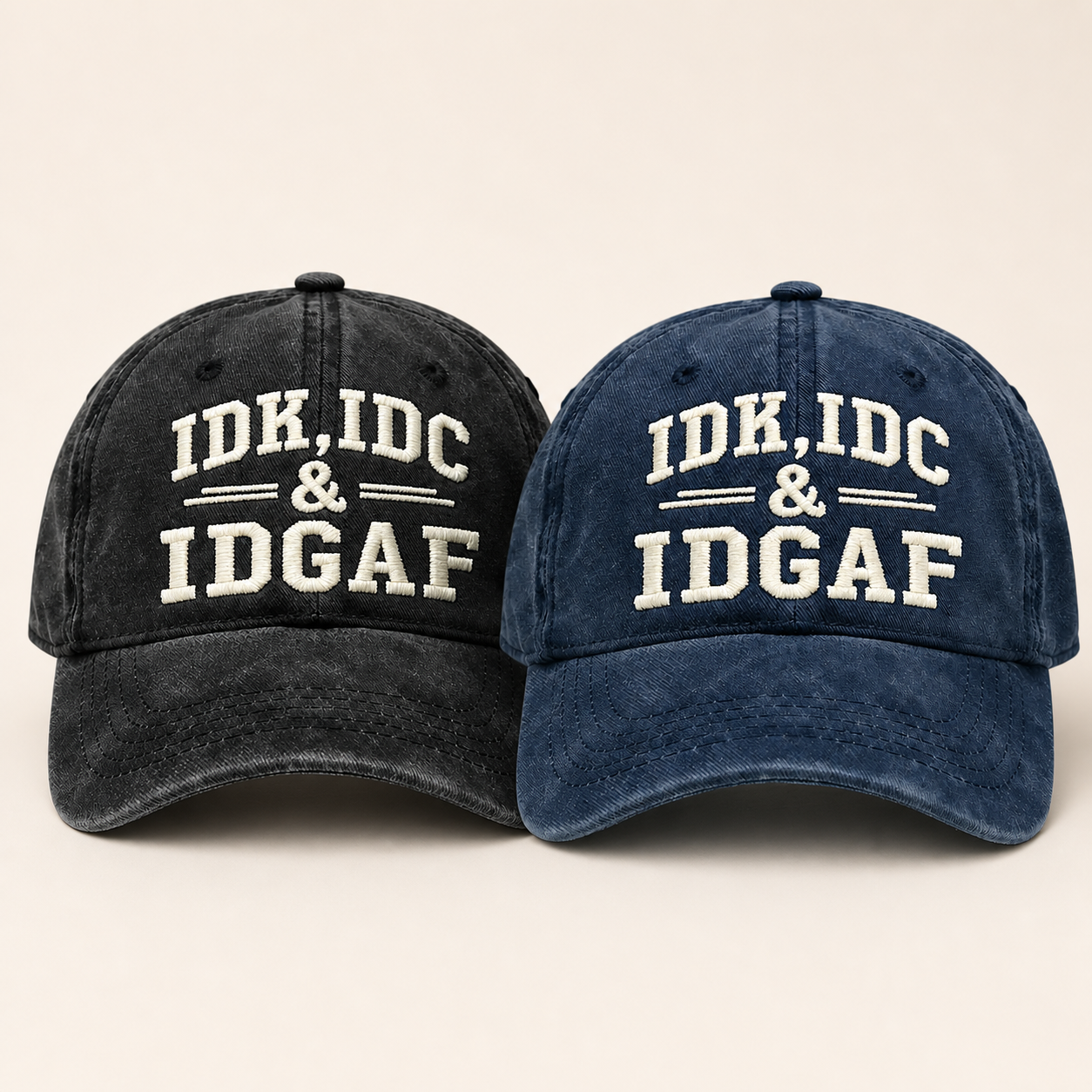 🧢 Vintage Washed Embroidered Baseball Cap – Adjustable Unisex Casual Hat