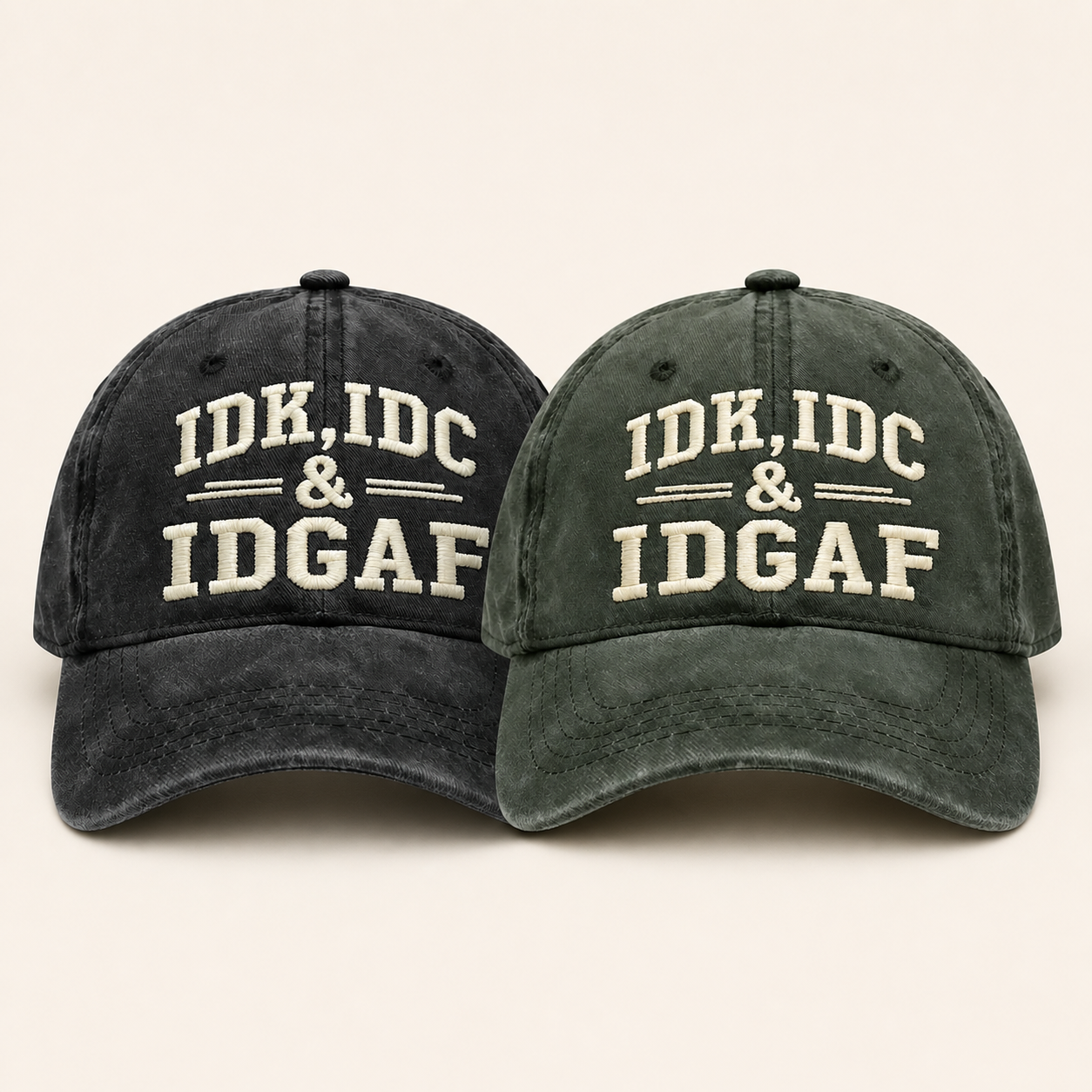 🧢 Vintage Washed Embroidered Baseball Cap – Adjustable Unisex Casual Hat