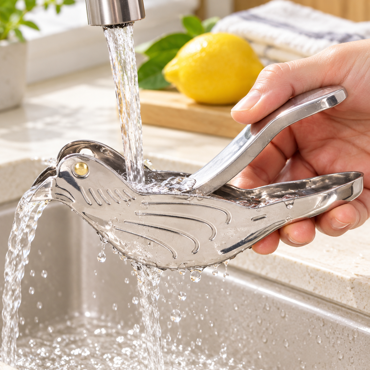 🐦Elegant Bird-Shaped Stainless Steel Manual Lemon and Lime Juicer, 🍋Portable Citrus Extruder Gadget