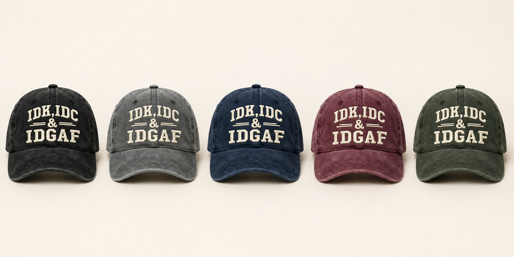 🧢 Vintage Washed Embroidered Baseball Cap – Adjustable Unisex Casual Hat