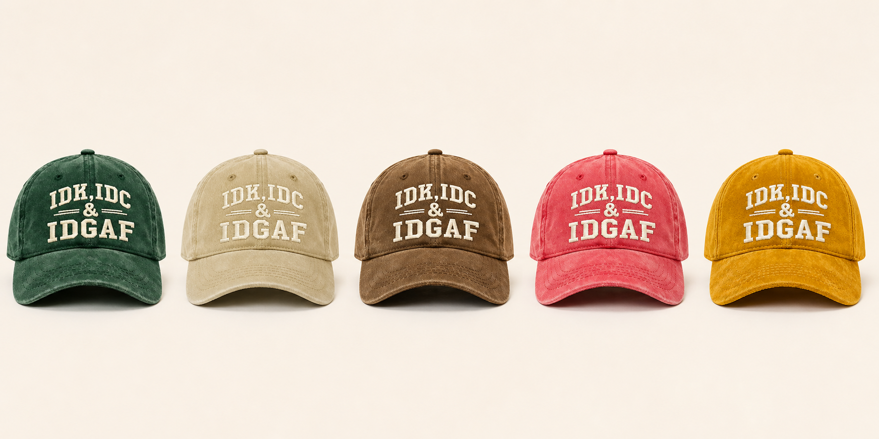 🧢 Vintage Washed Embroidered Baseball Cap – Adjustable Unisex Casual Hat