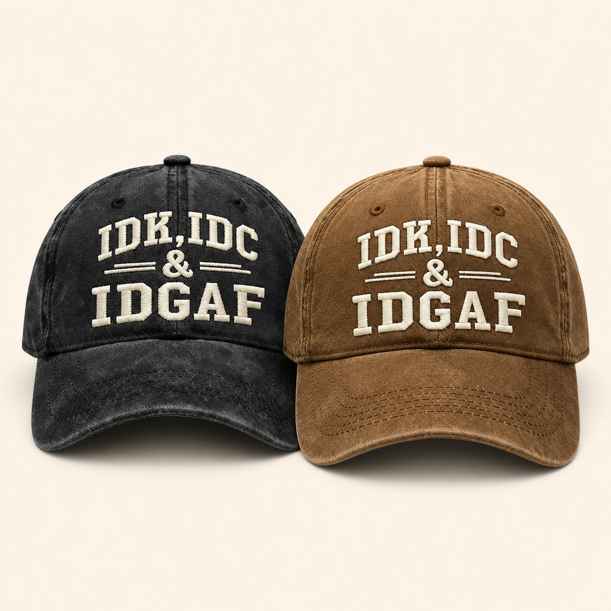 🧢 Vintage Washed Embroidered Baseball Cap – Adjustable Unisex Casual Hat