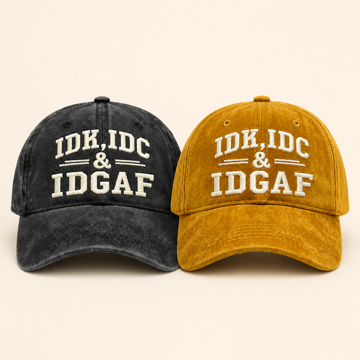 🧢 Vintage Washed Embroidered Baseball Cap – Adjustable Unisex Casual Hat