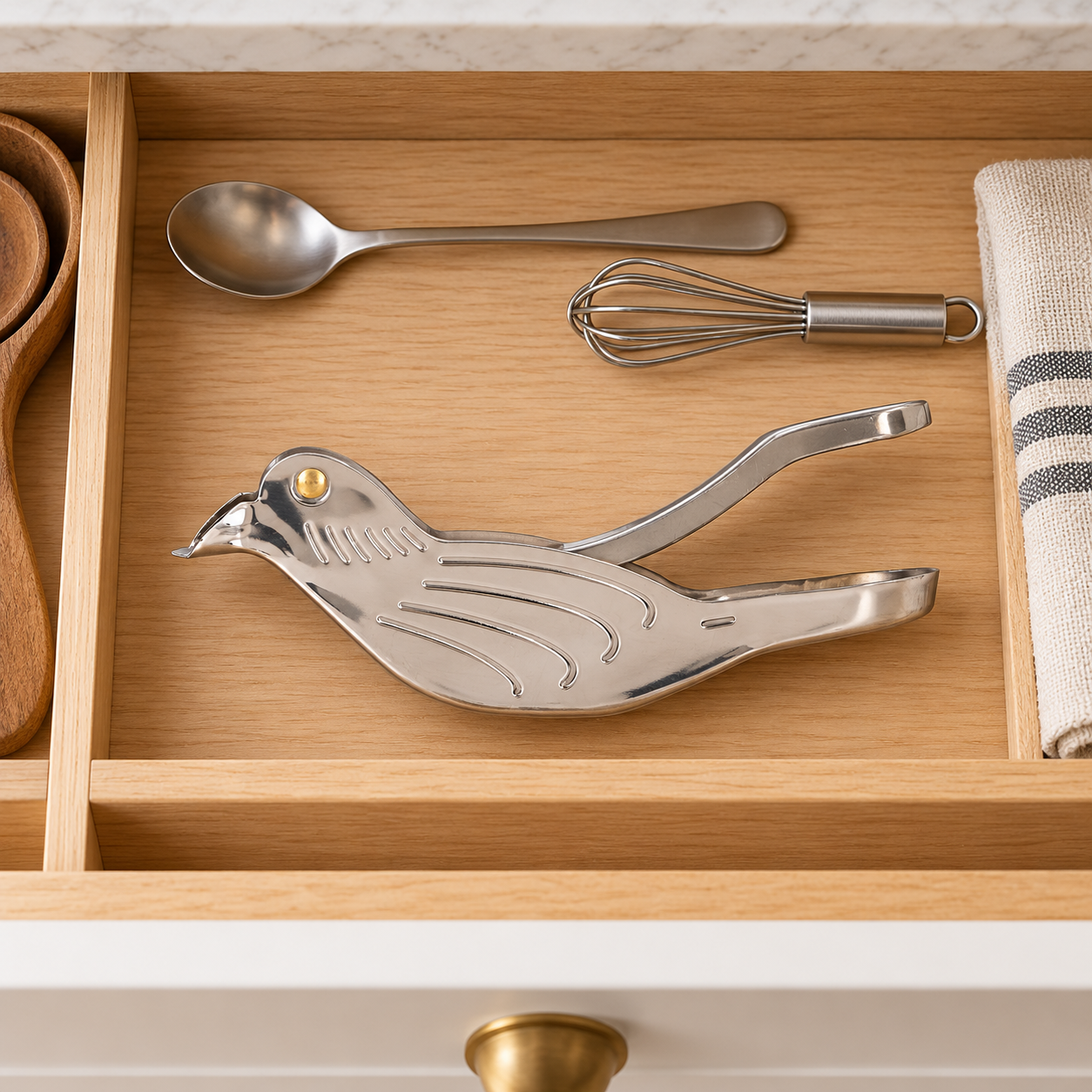 🐦Elegant Bird-Shaped Stainless Steel Manual Lemon and Lime Juicer, 🍋Portable Citrus Extruder Gadget