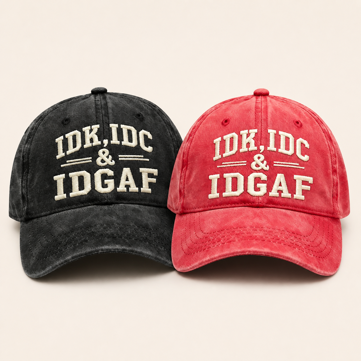 🧢 Vintage Washed Embroidered Baseball Cap – Adjustable Unisex Casual Hat