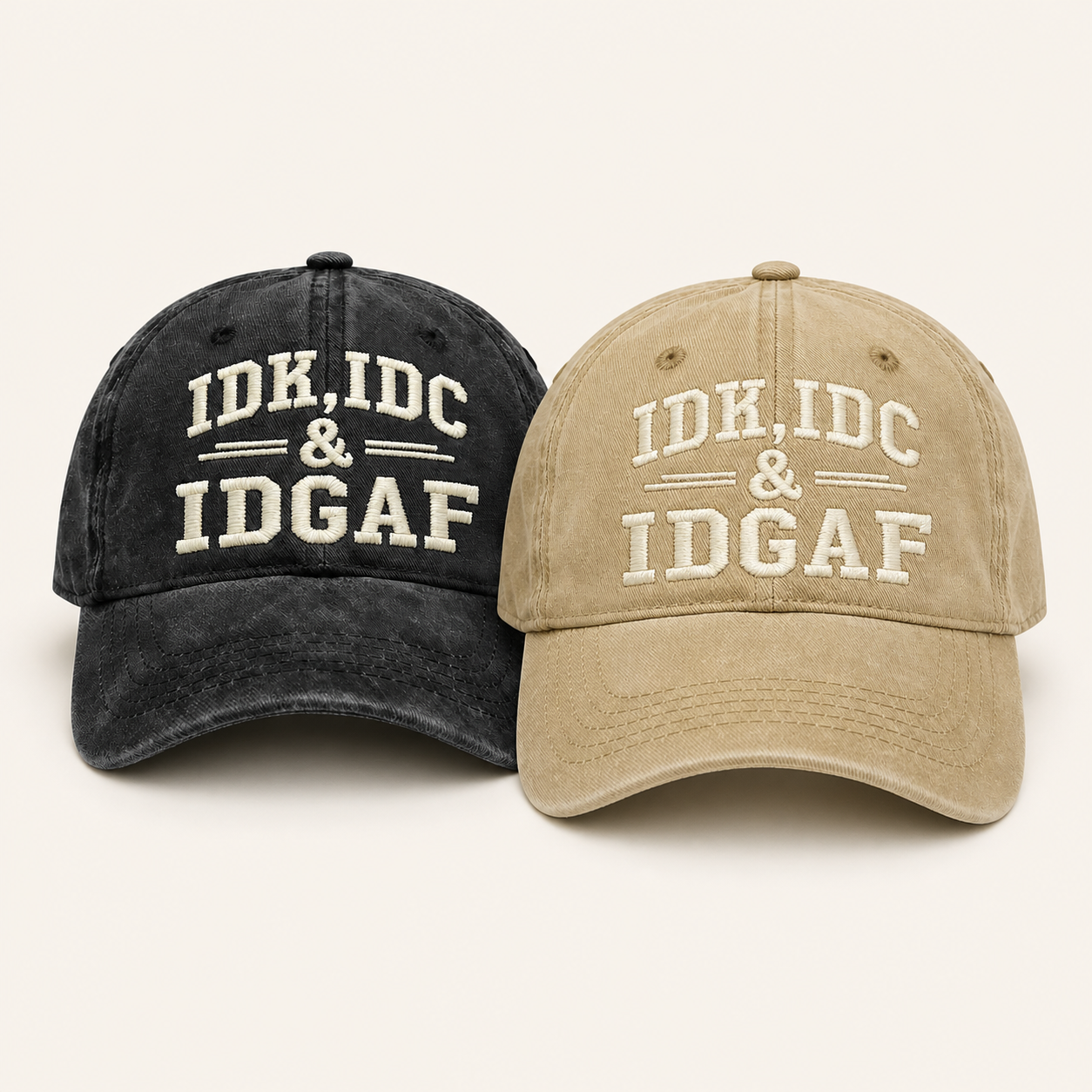 🧢 Vintage Washed Embroidered Baseball Cap – Adjustable Unisex Casual Hat