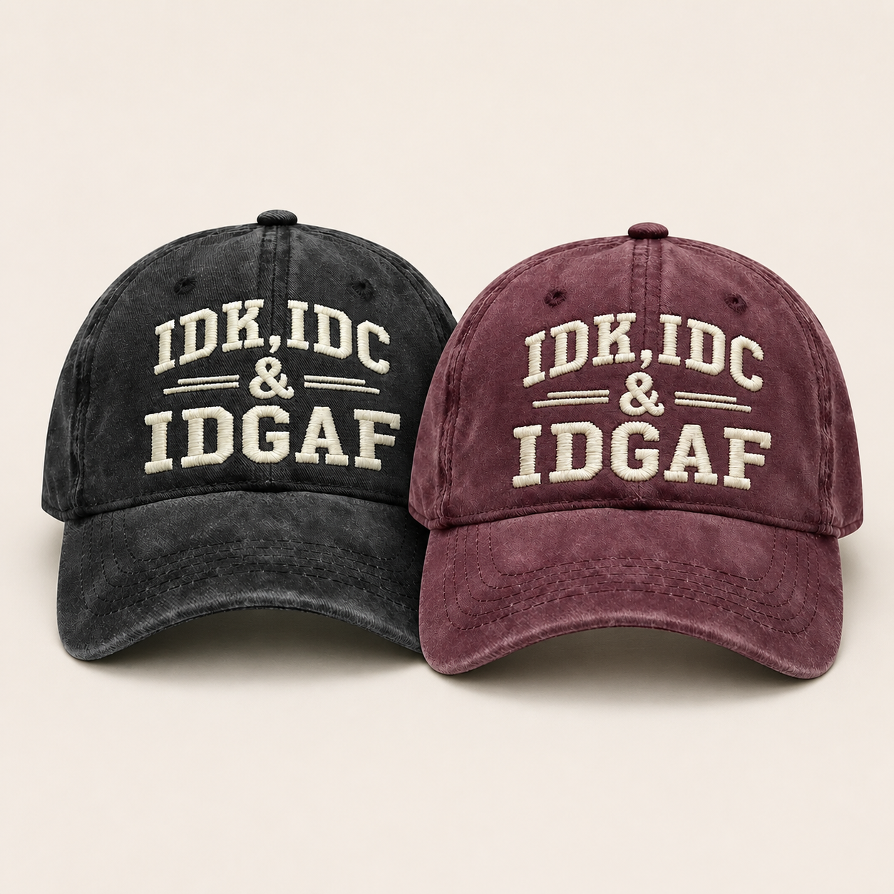 🧢 Vintage Washed Embroidered Baseball Cap – Adjustable Unisex Casual Hat