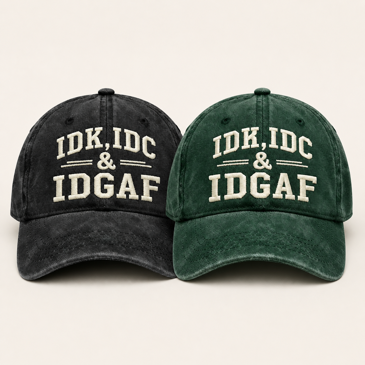 🧢 Vintage Washed Embroidered Baseball Cap – Adjustable Unisex Casual Hat