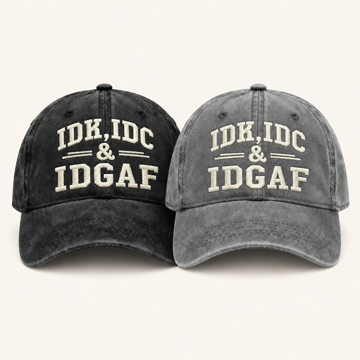 🧢 Vintage Washed Embroidered Baseball Cap – Adjustable Unisex Casual Hat