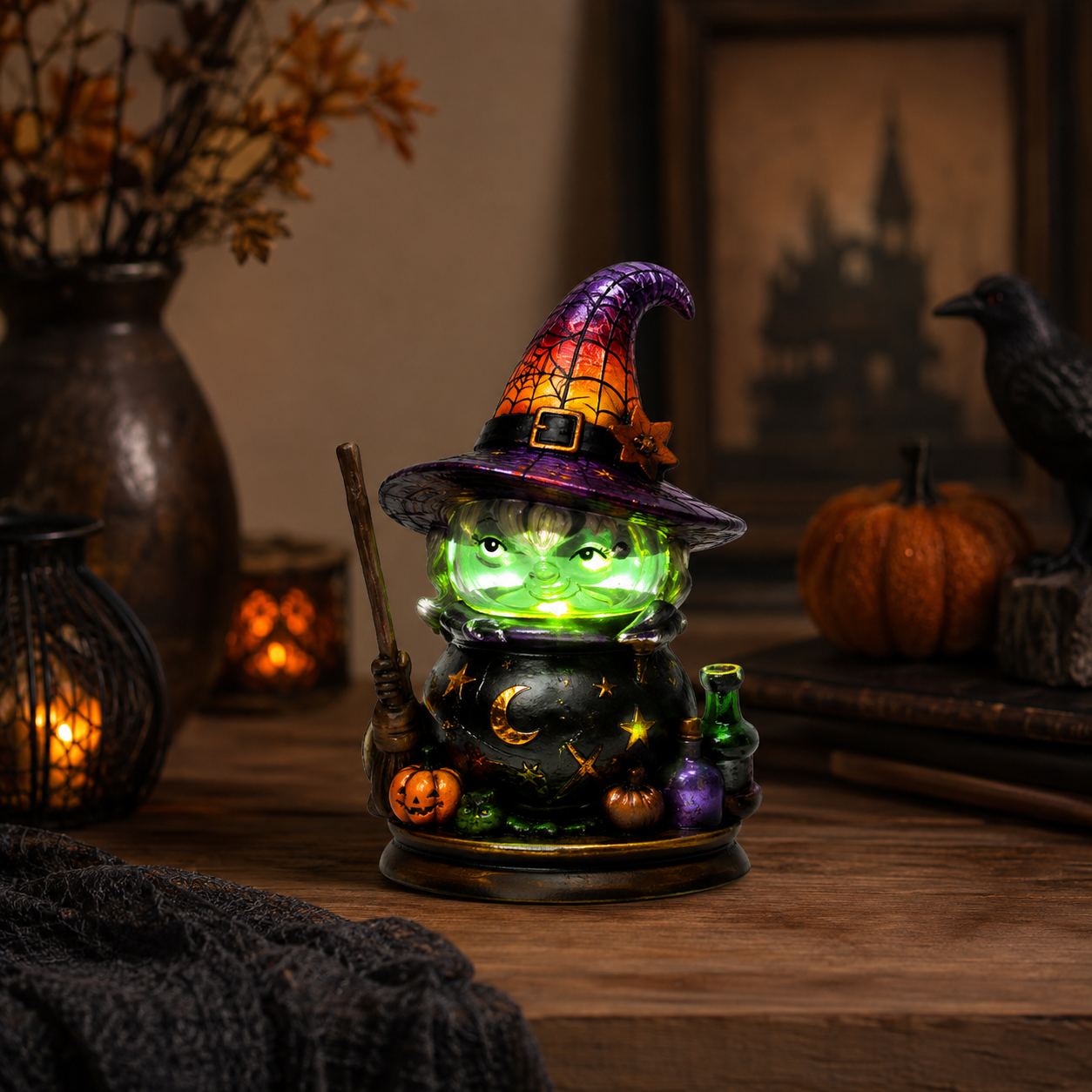 🎃 **Magical Stained-Glass Halloween Lights – Spooky Glow for a Cozy Home ✨**