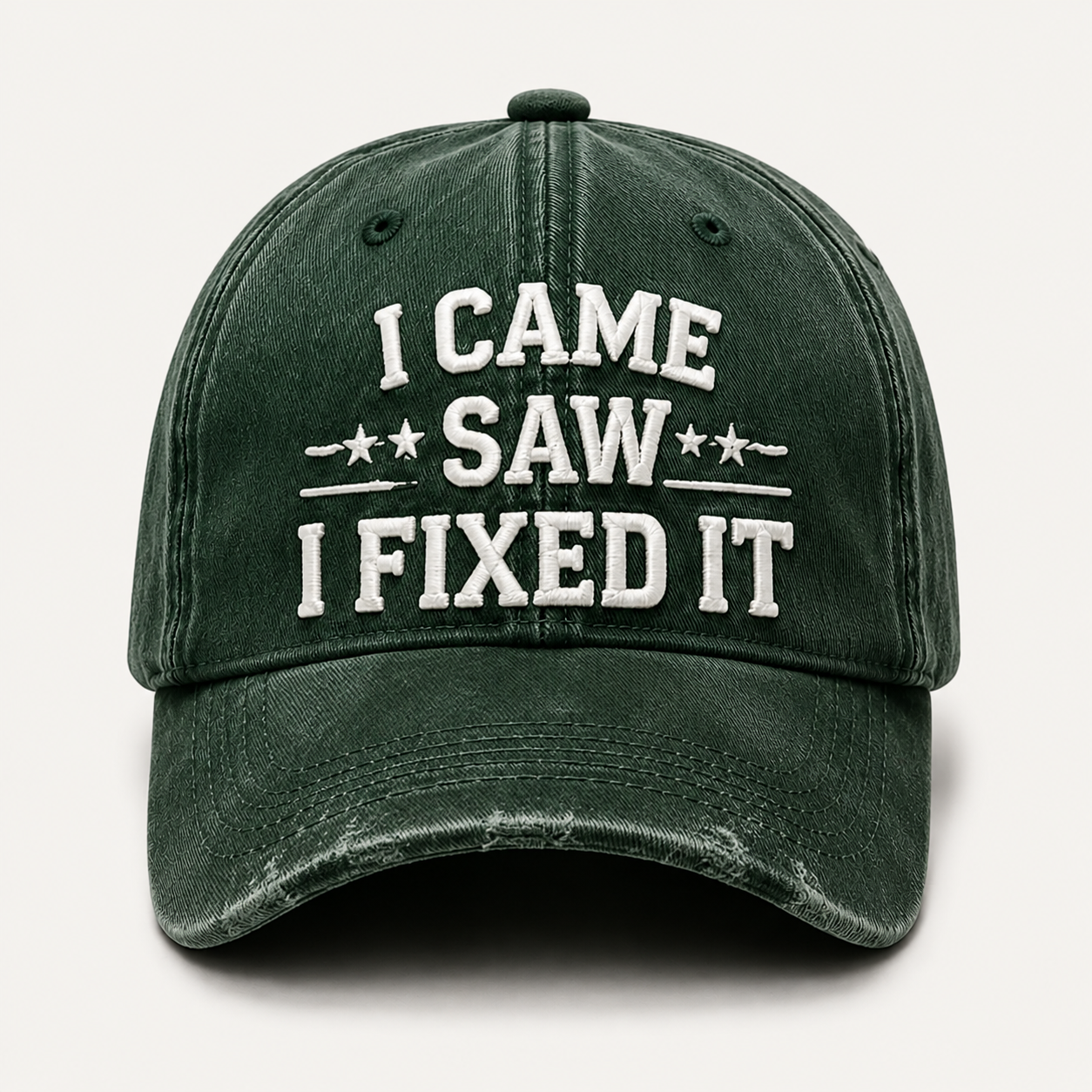 🧢 Vintage “I Came, I Saw, I Fixed It” Baseball Cap – Adjustable Washed Dad Hat