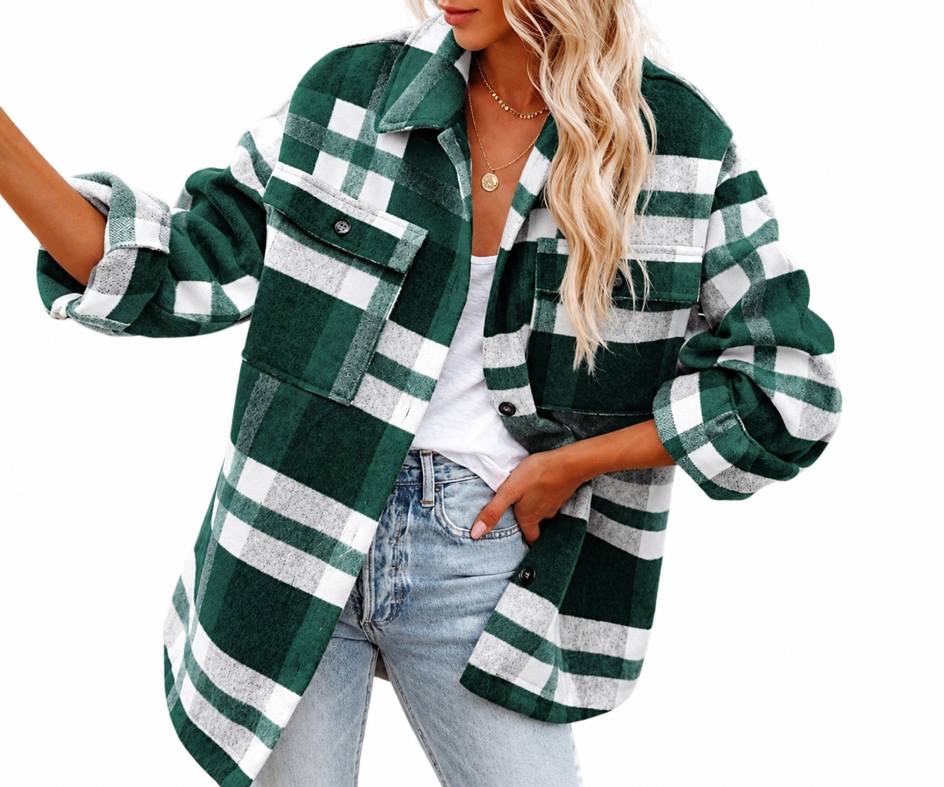 Beaully Women's Flannel Plaid Shacket 2026 Fall Button Down Shirt Jacket | Women's shacket with pockets, Warm feel, Brushed, Casual Jacket shirt for daily wear,Fall winter clothes, Fashion coats