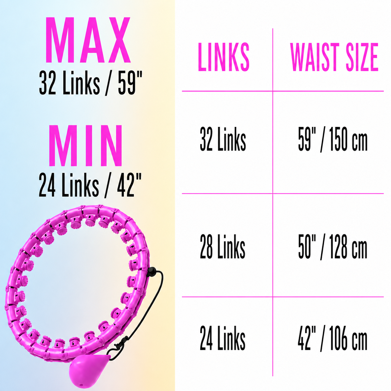 Quikory™Hoop - Smart weighted hoop that removes links as you lose inches