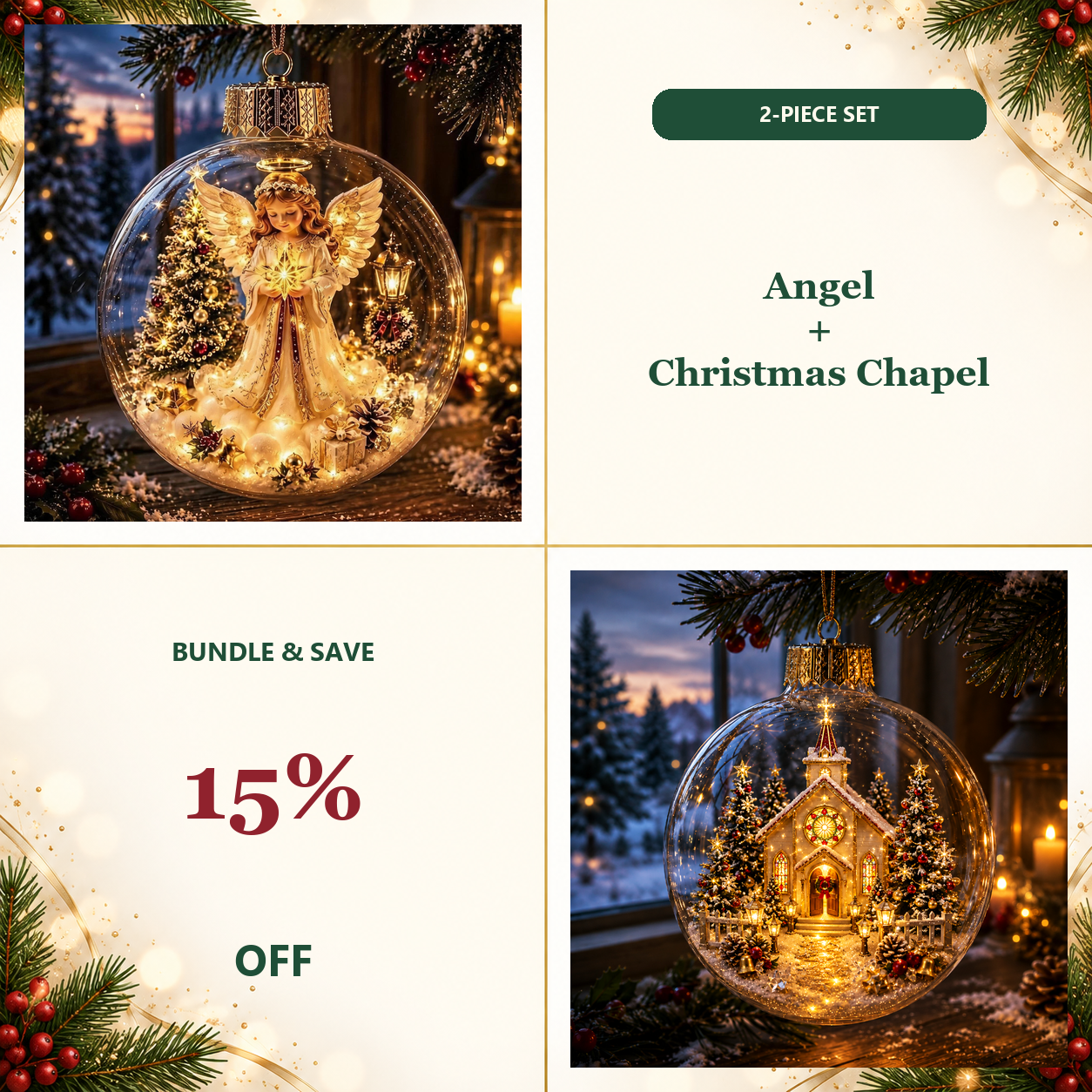 🎄🎄🎄Limited time 70% OFF -✨🎄 Glowing Christmas Story Ornament – Light-Up Mini Holiday Scene