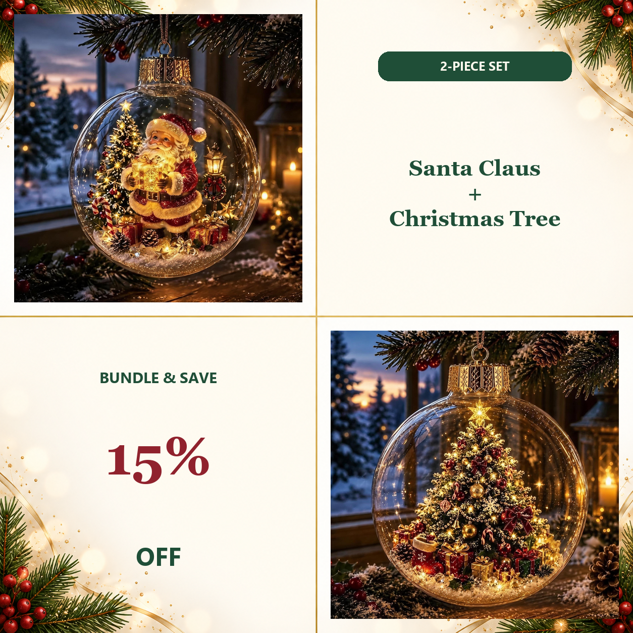 🎄🎄🎄Limited time 70% OFF -✨🎄 Glowing Christmas Story Ornament – Light-Up Mini Holiday Scene