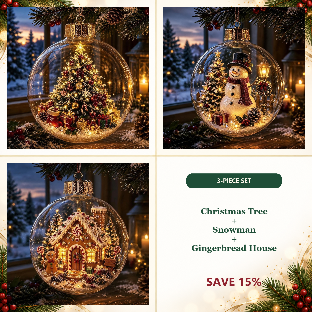 🎄🎄🎄Limited time 70% OFF -✨🎄 Glowing Christmas Story Ornament – Light-Up Mini Holiday Scene
