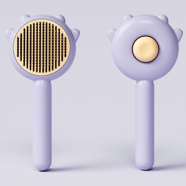🐾 Pet Hair Removal Brush – Reusable One-Click Self-Cleaning Grooming Tool for Dogs & Cats