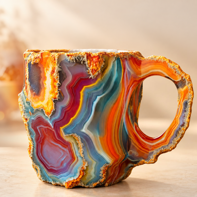 💎Gemstone-Inspired Sculptural Mug – Artistic Geode-Style Coffee Cup ☕✨
