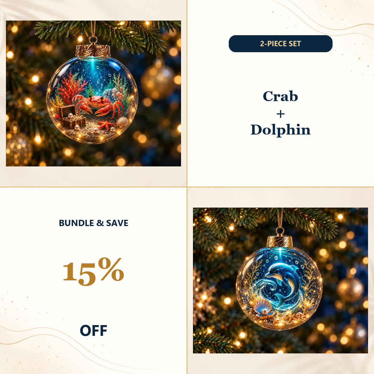 🌊Ocean Glow Sea Life Ornament Collection – 🐳8 Underwater Designs