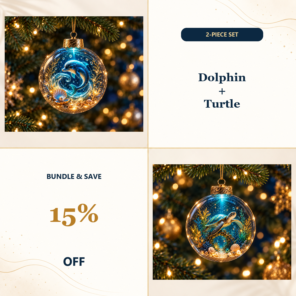 🌊Ocean Glow Sea Life Ornament Collection – 🐳8 Underwater Designs