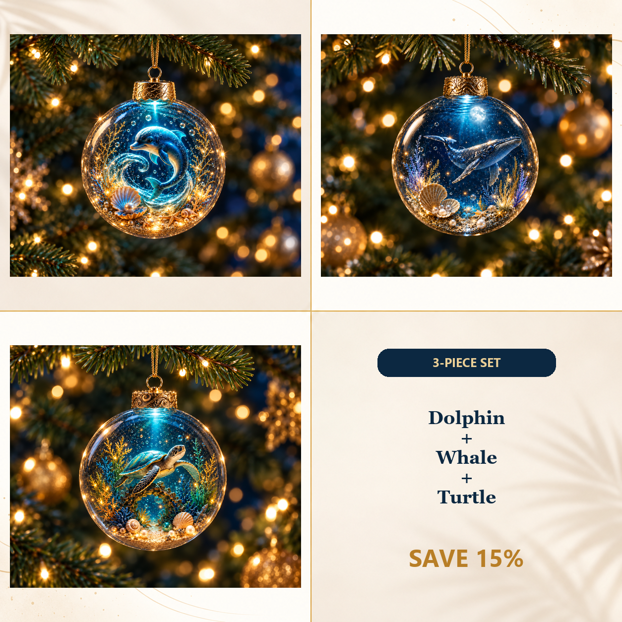 🌊Ocean Glow Sea Life Ornament Collection – 🐳8 Underwater Designs