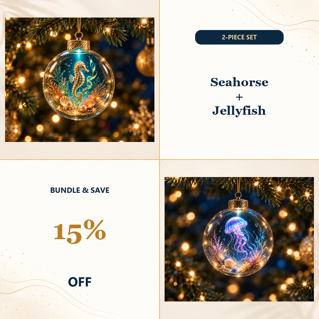 🌊Ocean Glow Sea Life Ornament Collection – 🐳8 Underwater Designs
