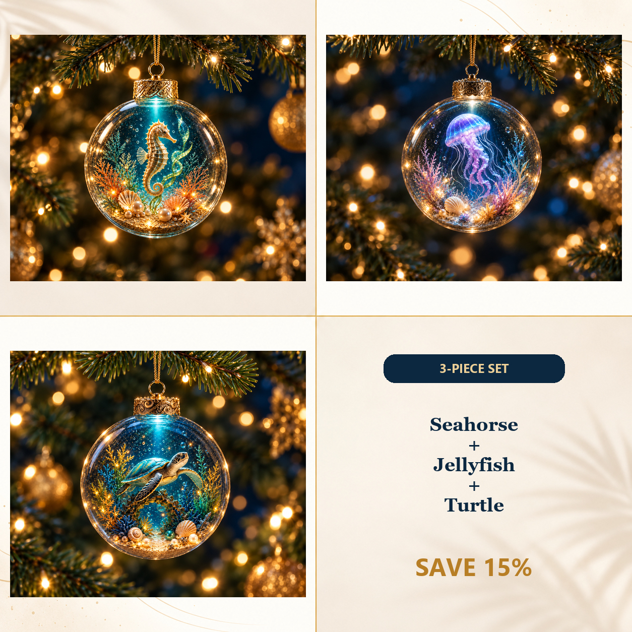 🌊Ocean Glow Sea Life Ornament Collection – 🐳8 Underwater Designs
